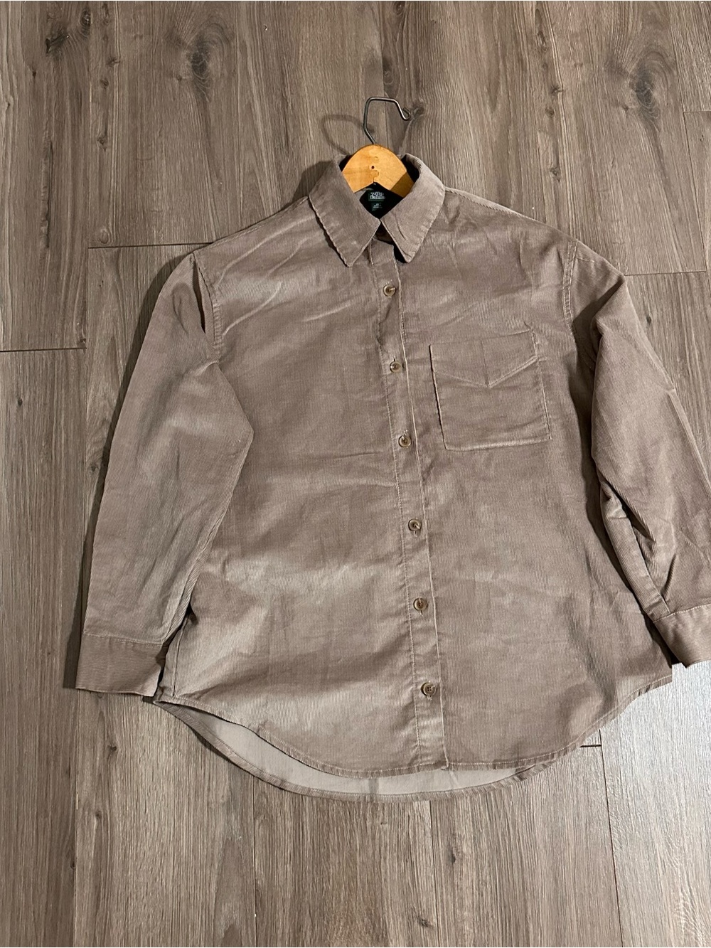 Cotton Corduroy Top Button-Up Oversized Pockets NWT